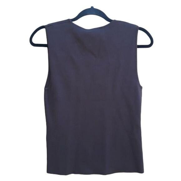 Cyrus Rib Knit Sleeveless Scoop Neck Pullover Top Chocolate Brown Sz L - Picture 2 of 11